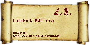 Lindert Mária névjegykártya